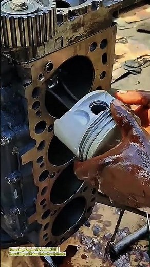 Amazing Engine Rebuild Skill | Installing a Piston Into the Cylinder