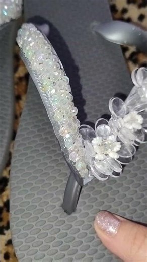 Beautiful personalized silver flip-flops