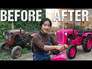 From Rusty to Radiant: Genius Girl's Pink Tractor Transformation #restoration #repair #diy