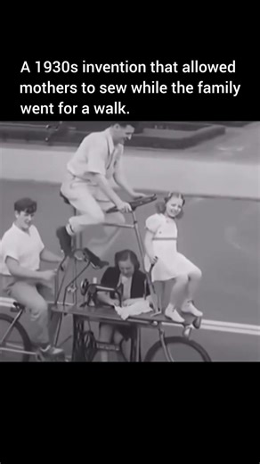 A stroller with a sewing machine 1930s invention.