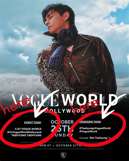 ✨️ Get ready to celebrate Kim Taehyung when he steps into Vogue World 2025 under the Hollywood lights, personally invited to grace fashion’s grandest stage, where style meets cinema 🤍 18:00 PDT • 10:00 KST ↓ Trending Details: | Ashie Kim