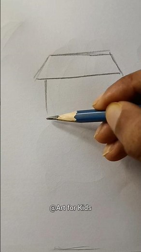 How to Draw a Simple House for Kids 🏠✏️ #artforkids #house #drawing