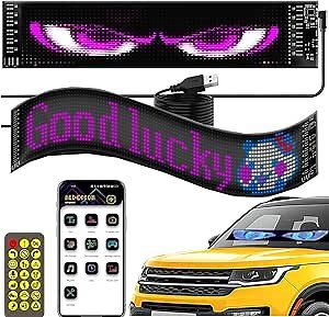 Devil Eyes Light for Cars, Colorful Eye Lamp Soft Screen for Car Windows, Large Programmable Flexible LED Screen, DIY Car Dynamic LED Smart Colorful Eye Lamp Soft Screen(2.8 * 6.8in)