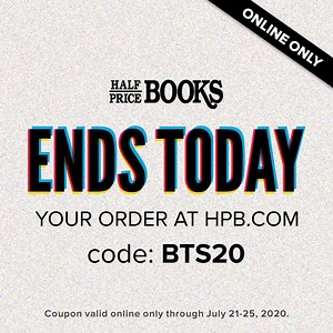 📚 Last chance to get 20% off your HPB.com order. 📚 Don't let the savings slip away! | Half Price Books