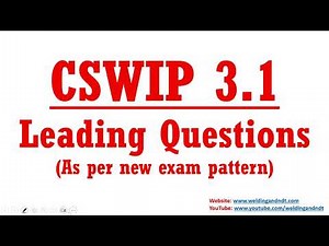[English] CSWIP 3.1 question and answer (Leading MCQ type questions)