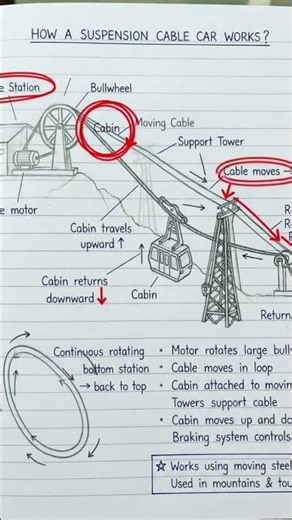 how a suspension cable car works