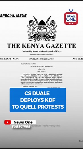 Kenya Defence Forces Deployed to Support Police Amid Protests