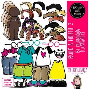 Build a Kidlette clip art Set 2, Build a kid clip art, Body clip art COMBO PACK