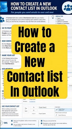 How to create a create a new contact list in Outlook. #outlook365 #office365 #outlooktips