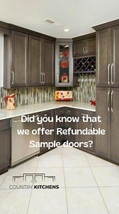 100% refundable with your cabinet purchase. Feel the real wood's sturdiness and see the quality firsthand! #countrykitchens #KitchenDesign #kitchendecor #kitchencabinets | Country Kitchens