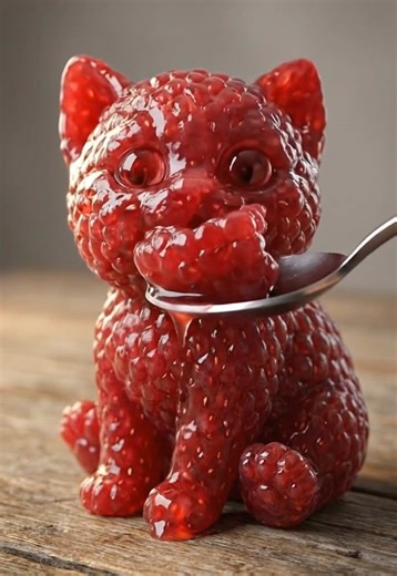 ASMR cat eating raspberry #asmr #eating #relaxing #satisfyingvideos