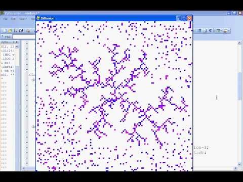 Diffusion-limited aggregation (Brownian tree) simulation in Python