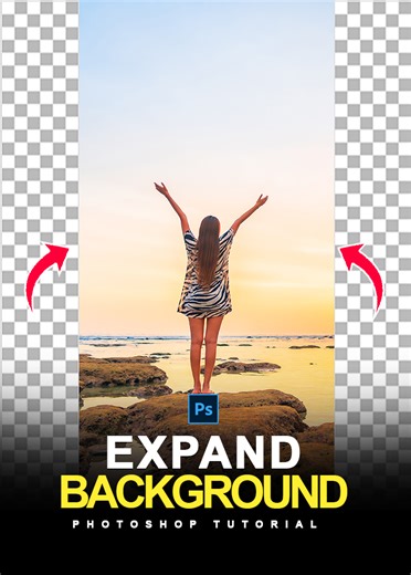 Expand Any Image Using Content Aware Scale Tool in Adobe Photoshop #expandbackground #contentawarescale #photoshoptutorial #photoshoptips | Graphics Solution Tricks