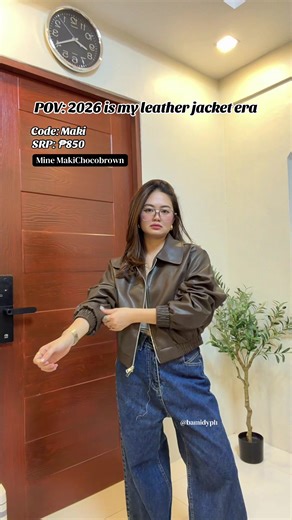 ✨NOW AVAILABLE 🛒‼️ BKK 🇹🇭 ON HAND‼️ READY TO SHIP 📦 CODE: MAKI Type: LEATHER JACKET Size: Freesize can fit S-XL Bust: up to 38” Waist: Available Colors: White, Black, Chocobrown, SRP: ₱850 To Order comment below format 👇 Mine MakiBlack Mine MakiOffwhite Mine MakiChocobrown ##bamidy##bamidy#bamidyphbamidybkkpasabuyonhanditems