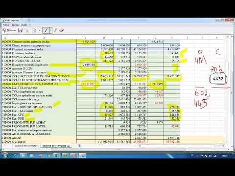 Comptabilité : Analyse de la balance a 6 colonnes partie 2/3