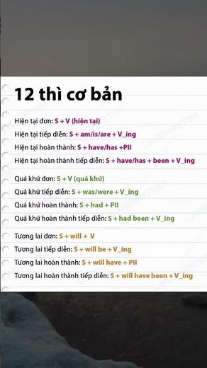 12 thì cơ bản trong tiếng Anh