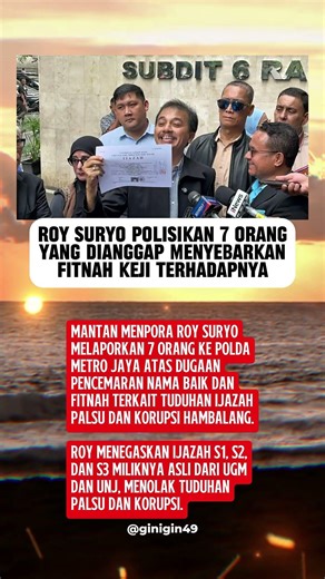 Roy Suryo Polisikan 7 Orang yang Dianggap Menyebarkan Fitnah Terhadapnya #quotes #beritaterkini