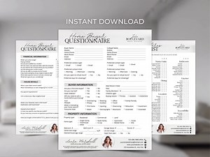 Real Estate Buyer Questionnaire, Buyers Questionnaire, Buyer Consultation, Buyer Intake Form, Home Buyer Consultation Script, Buyer Packet - Etsy