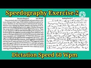 Speedography Volume1 Exercise 2 ll Dictation Speed 60 wpm ll #shorthandwriting #shorthanddictation