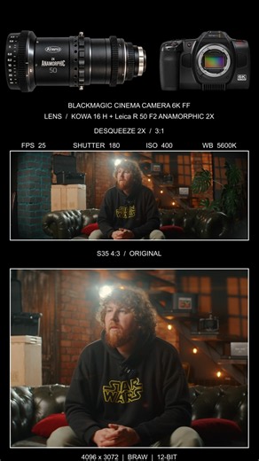 KOWA 16 H and Leica R 50 F2 blackmagic 6k FF camera