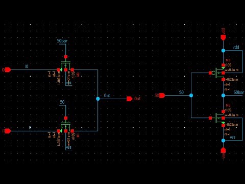 Transistor level implementation of 2:1 MUX using Custom compiler tool in Synopsys