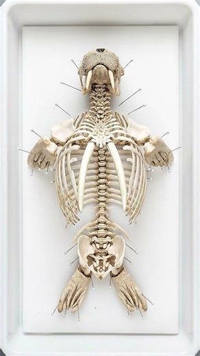 The heaviest bone structure in the ocean +The bizarre umbrella bones of a frilled neck lizard 🦎