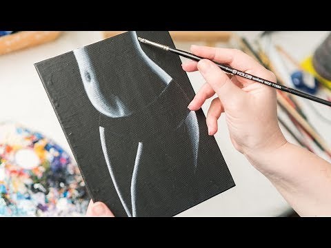 Female Body Contour - Acrylic painting / Homemade Illustration (4k)