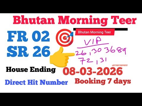 Bhutan Morning Teer Today Common Number 🎯 house Ending success 🎯 Date 8-3+2026