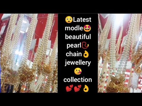 😲Latest modle🤩beautiful pearl📿chain👌jewellery😘collection💕💕👌