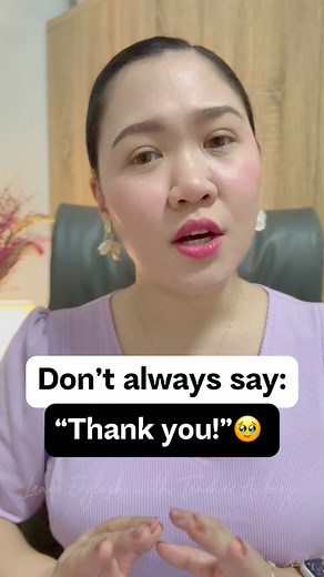 1M views · 29K reactions | Don’t always say: “Thank you!” 凉 #alternative #expressions #thankyou #vocabulary #learnenglishwithteacheraubrey #aubreybermudez #teacheraubrey #learnenglish #reels #reelsviralシ | Learn English with Teacher Aubrey | Facebook