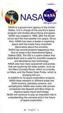 NASA Explained in 1 Minute! 🌍🚀 | Easy English Learning