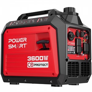 PowerSmart Portable Gas Powered Generator 3600W, CO Detect USB Output, Low Noise for Camping & Home