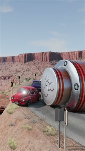 Mad Cars vs Giant Pit Bollards Experiment🤯 – BeamNG.drive