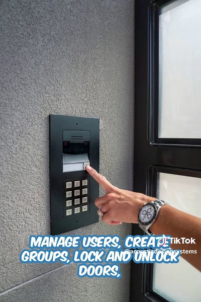 Control4 DS2 Door Station! This front door station allows you to deliver an amazing audio and HD video intercom experience. It is combined with Control4 touch screens which brings more peace of mind throughout your home! #Control4 #HDvideo #frontgatestation #luxuryliving #smartliving #Acousticdesignsystems #Security #StayProtected