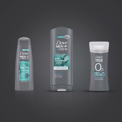 Dove Men+ Care Gift Set Dove Body Wash, Men's Shampoo & Conditioner 2-in-1, Deodorant, Eucalyptus + Birch Scent (3 Piece Set)