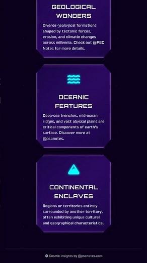 Physical geography: landforms, island chains, continental enclaves
