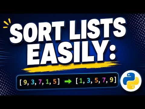 Part1:Python List sort() Method | Sort Lists in Ascending order | बिलकुल शुरुआती लोगों के लिए Python