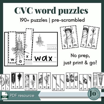 190+ Scrambled CVC Word Puzzle Center | No Prep | Letter Book | PDF