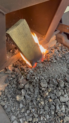 This is a great tip for those that use coal/coke forges. One of the challenges of a solid fuel forge is keeping them lit while away from the forge. Here I show you how to keep your forge going for hours with no blower. Build a core of coal/coke like you’d have when regularly forging. When you’ll be away take a piece of scrap wood and bury it in the core and cover it up as best you can. The wood will turn to charcoal and smolder with little to no oxygen. When you’re ready to get back to forging, 