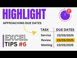 How to Highlight Upcoming Due Dates in Excel (Next 10 Workdays) | Easy Conditional Formatting Tip