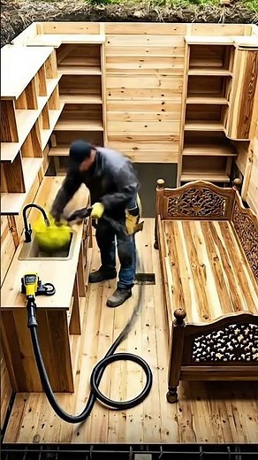 Timber Frame Bunker Build 🪵 #Woodworking #Shorts