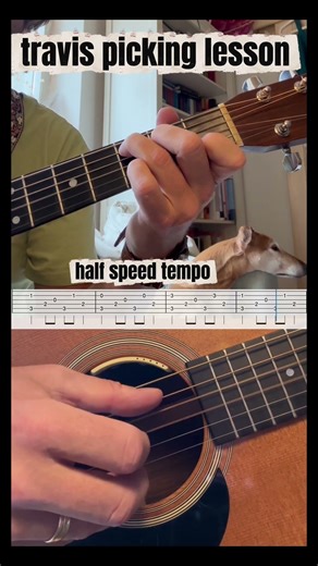 Travis picking-the best fingerpattern 🎸 #guitarlesson #guitarlessons #rhythmguitar #travispicking