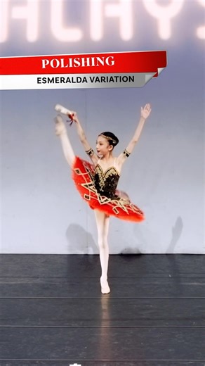 The Esmeralda Variation, as simple as it may look, requires many technical aspects. Each performer must pay attention to precise turns, smooth pirouettes, and proper alignments of your hips and shoulders. But most importantly this dance requires a lot of interpretation, as the master would like to say “Speaking feet”. Not to mention, all of this while using a tambourine. Mr. @riccardoriccardi_coaching Ms. @valeriaivleva, and Mr.Du give out pointers to one of our students on how to polish to perf