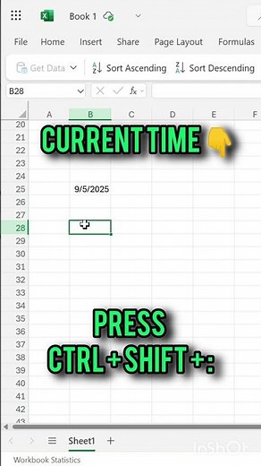 👉 Excel Date & Time Shortcut ⏰ | TODAY Formula & Current Time Trick | Excel Tips