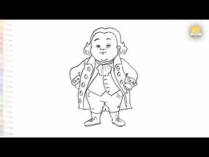 John Adams cartoon drawing | Outline sketches | How to draw John Adams step by step | #artjanag