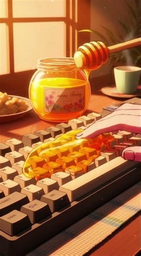 Sticky honey keyboard sounds 🍯 | Relaxing Anime ASMR