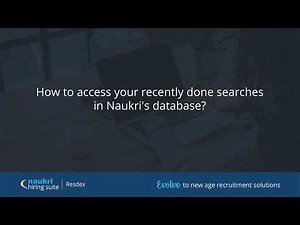 How to access your recently done searches in Naukri's database mp4