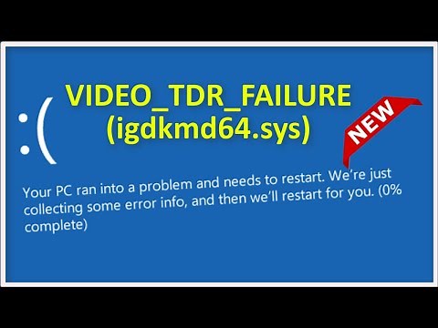 Fix VIDEO TDR FAILURE (igdkmd64.sys) Blue Screen Error - Windows - 2022