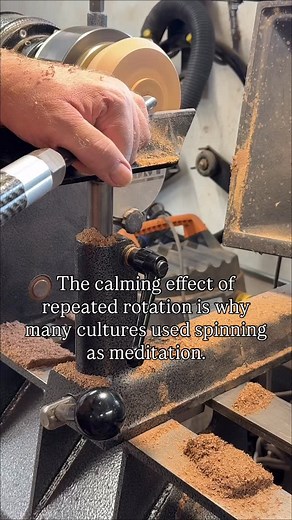 The lathe’s been meditation for centuries across cultures. I just didn’t know that’s what I was doing until someone pointed it out. What’s your version of this? The work that quiets everything else? #MarkCaronWoodArt #Meditation #WoodTurning #CommunityQuestion #SlowCraft #ProcessVideo | Mark Caron