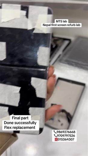 MTS mobile Screen refurb lab on Instagram: "Samsung Galaxy Z Flip 3 – Flex Replacement (Part 2 | Final) ✅📱 Repair completed successfully at MTS Lab. The flex issue causing changing logo / boot loop is now fully resolved. ✅ Final testing done successfully ✅ Original flex replaced with precision ✅ Display, power & folding functions restored ✅ Clean finishing with proper sealing ✅ Device working smoothly after repair 🏆 MTS Lab – Nepal’s first screen refurb lab 💯 Experts in Fold & Flip series rep